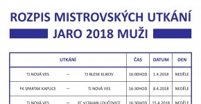 ROZPIS UTKÁNÍ JARO 2018 MUŽI